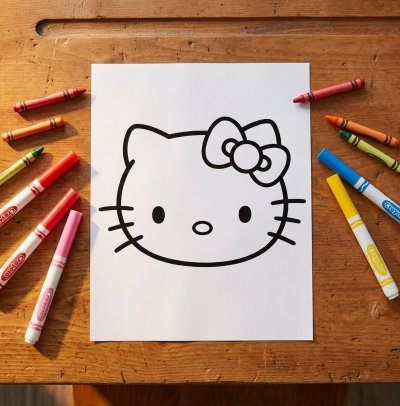 How to Draw hello kitty, Step by Step