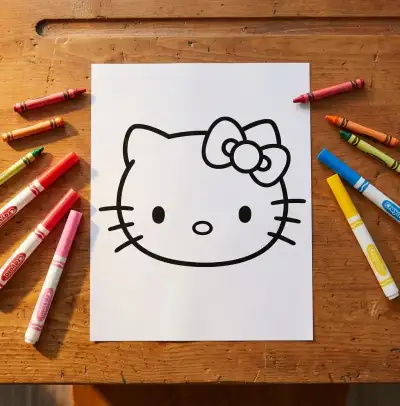 How to Draw hello kitty, Step by Step