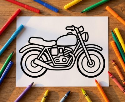 How to Draw motorbike, Step by Step
