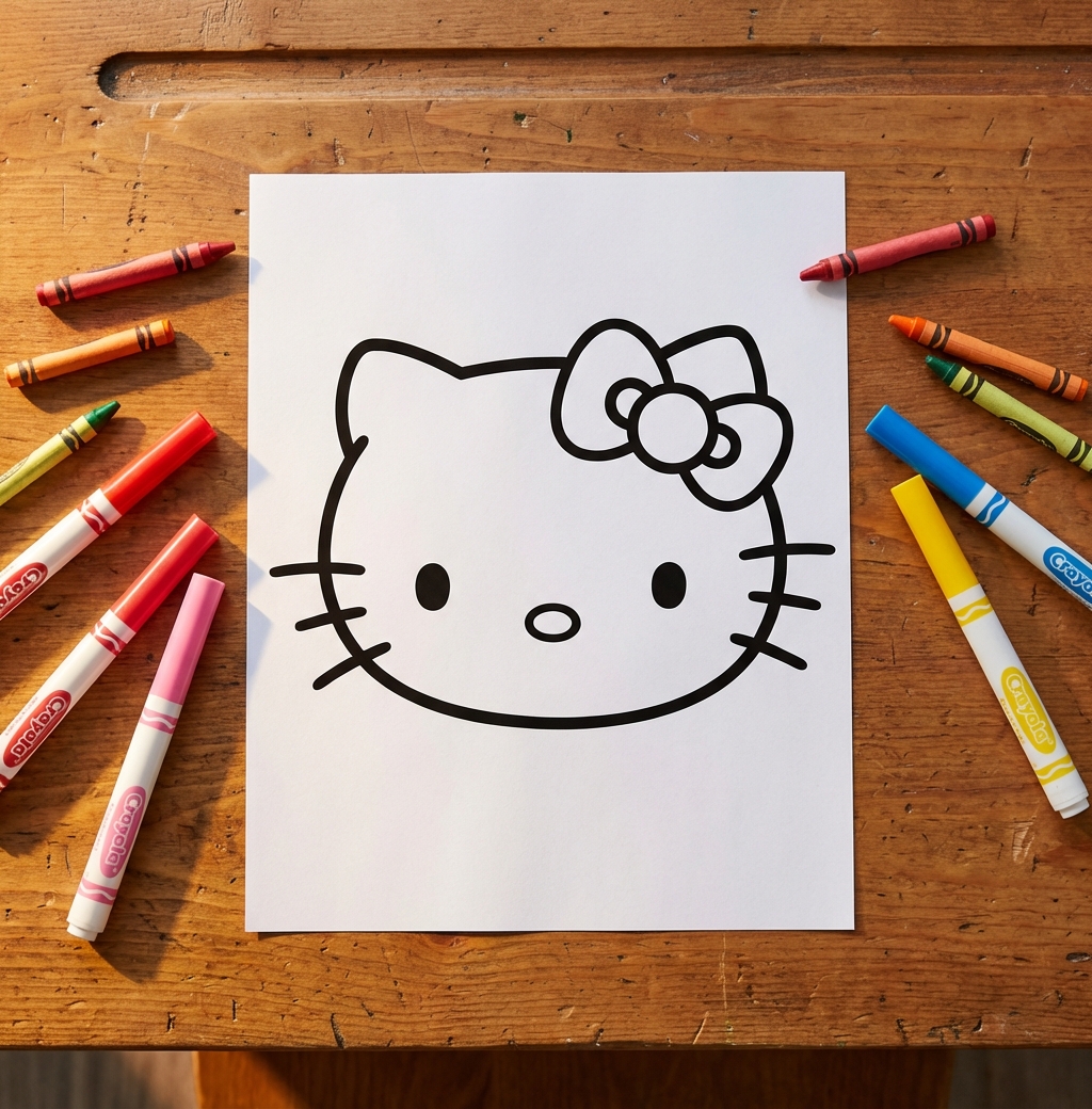 How to Draw hello kitty, Step by Step
