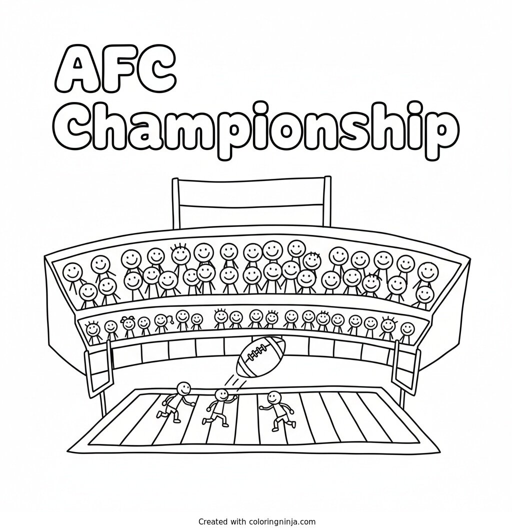 A coloring page of AFC Championship in bold letters