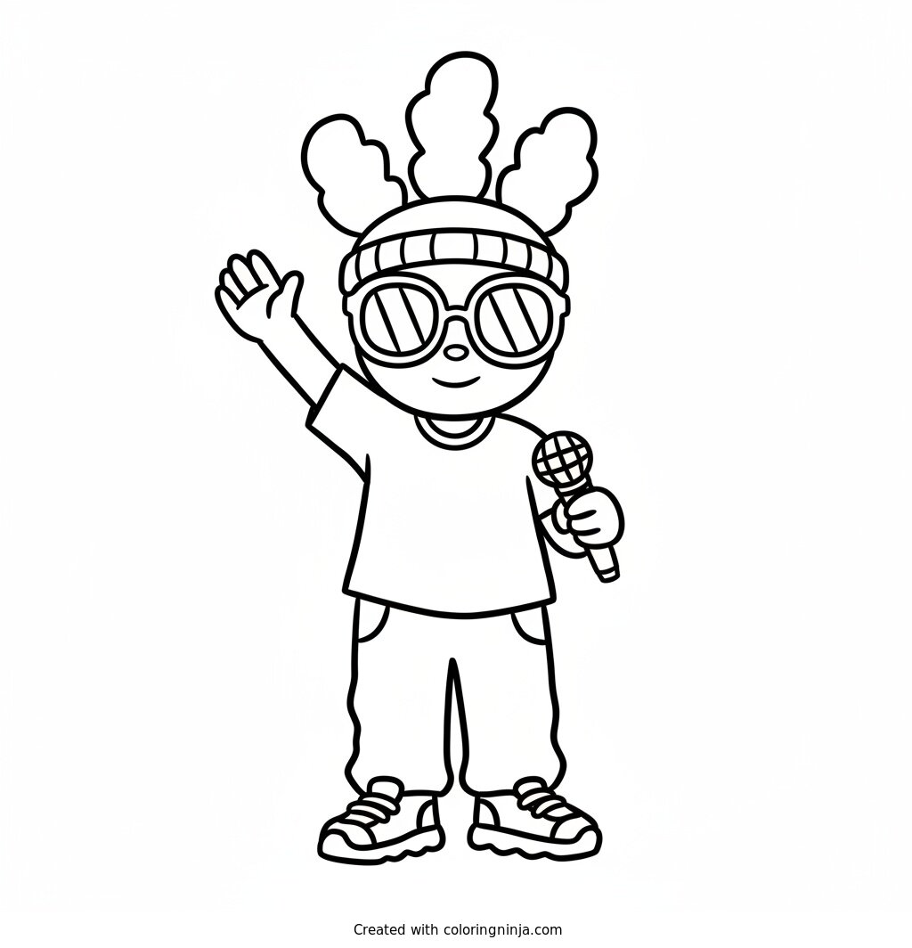 Coloring page of Bad bunny