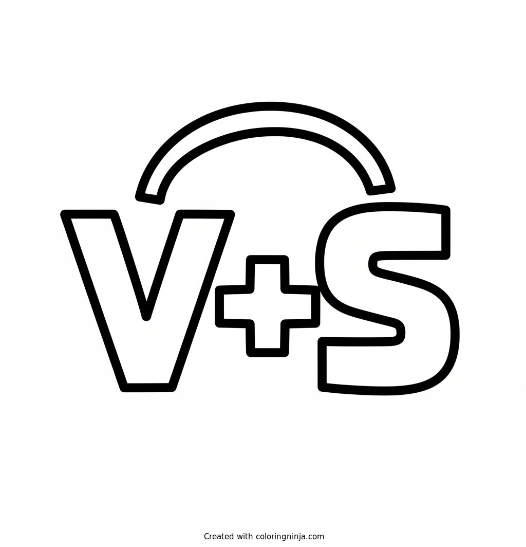 A coloring page of BIG V.S. Symbol

