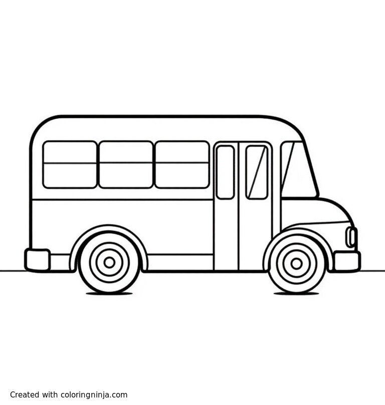 A coloring page of bus
