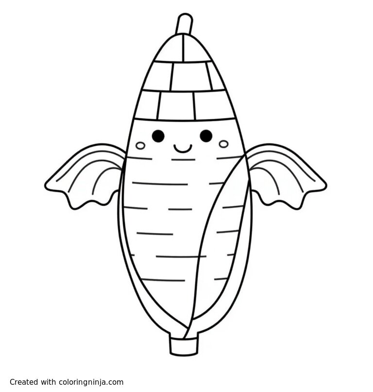 A coloring page of "crafty corn", character from poppy playtime video game