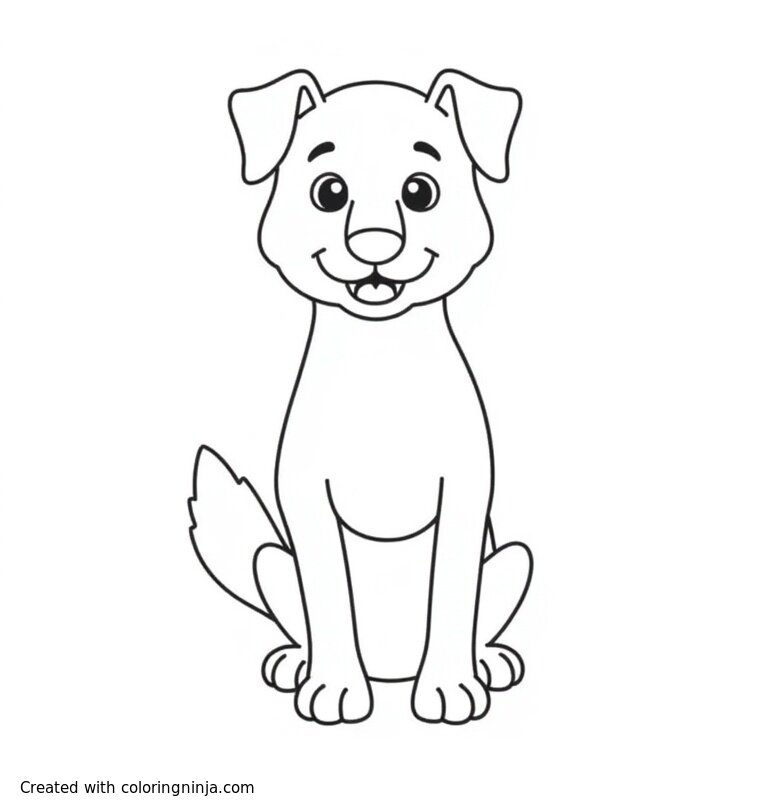 A coloring page of Dog