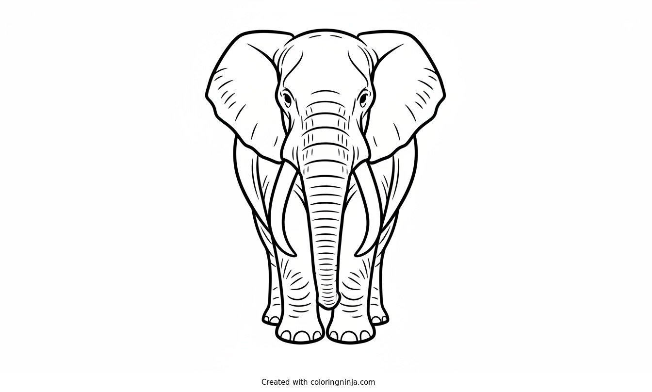 Coloring page of elephant