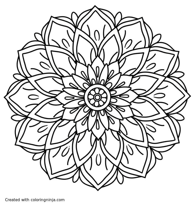 A coloring page of Floral mandala
