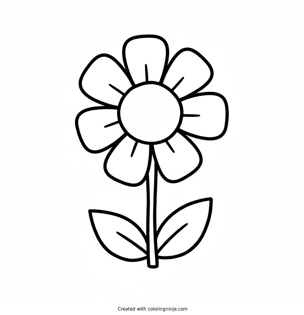 A coloring page of flower