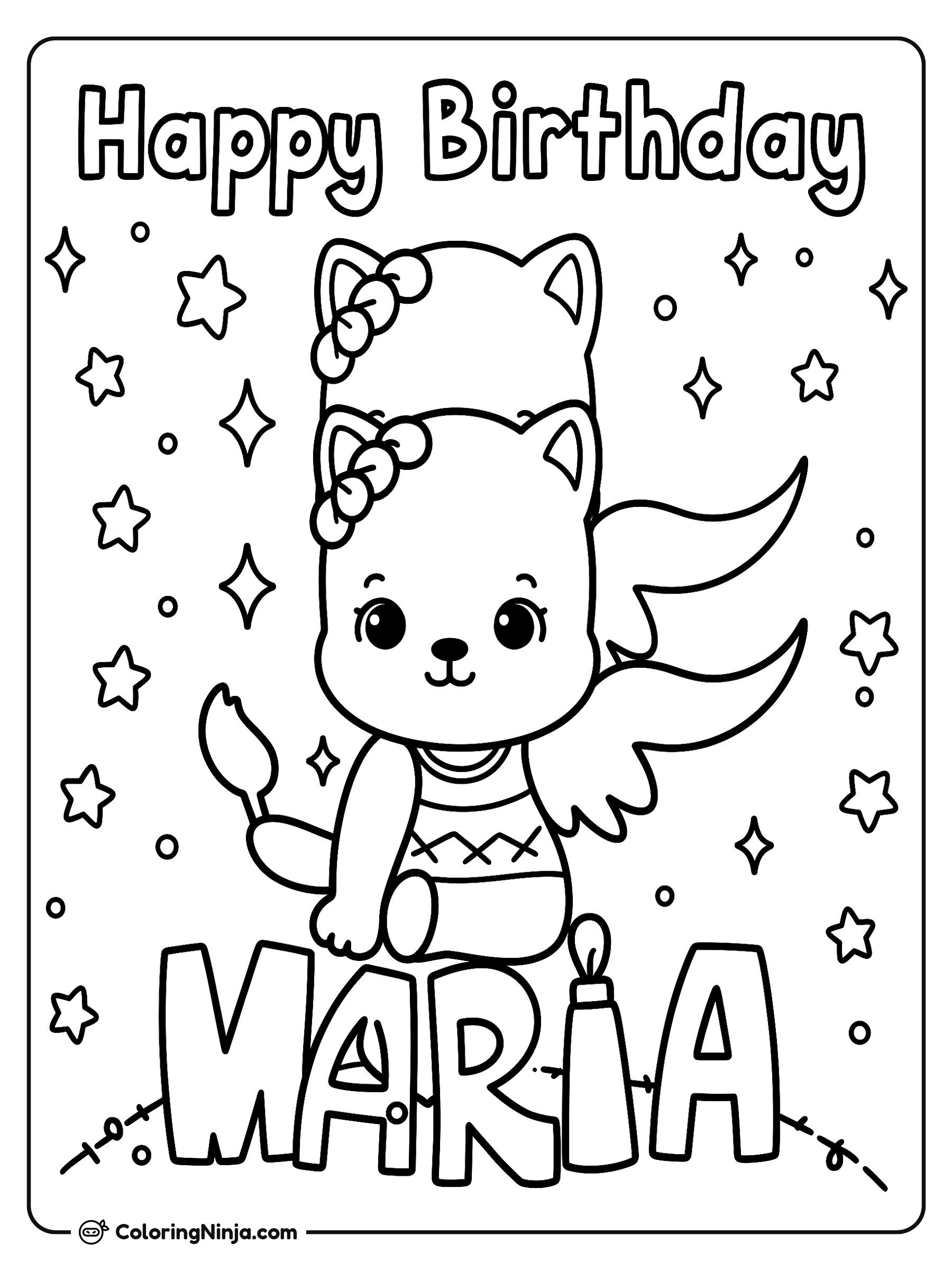 Maria's Big Birthday Celebration Coloring Page