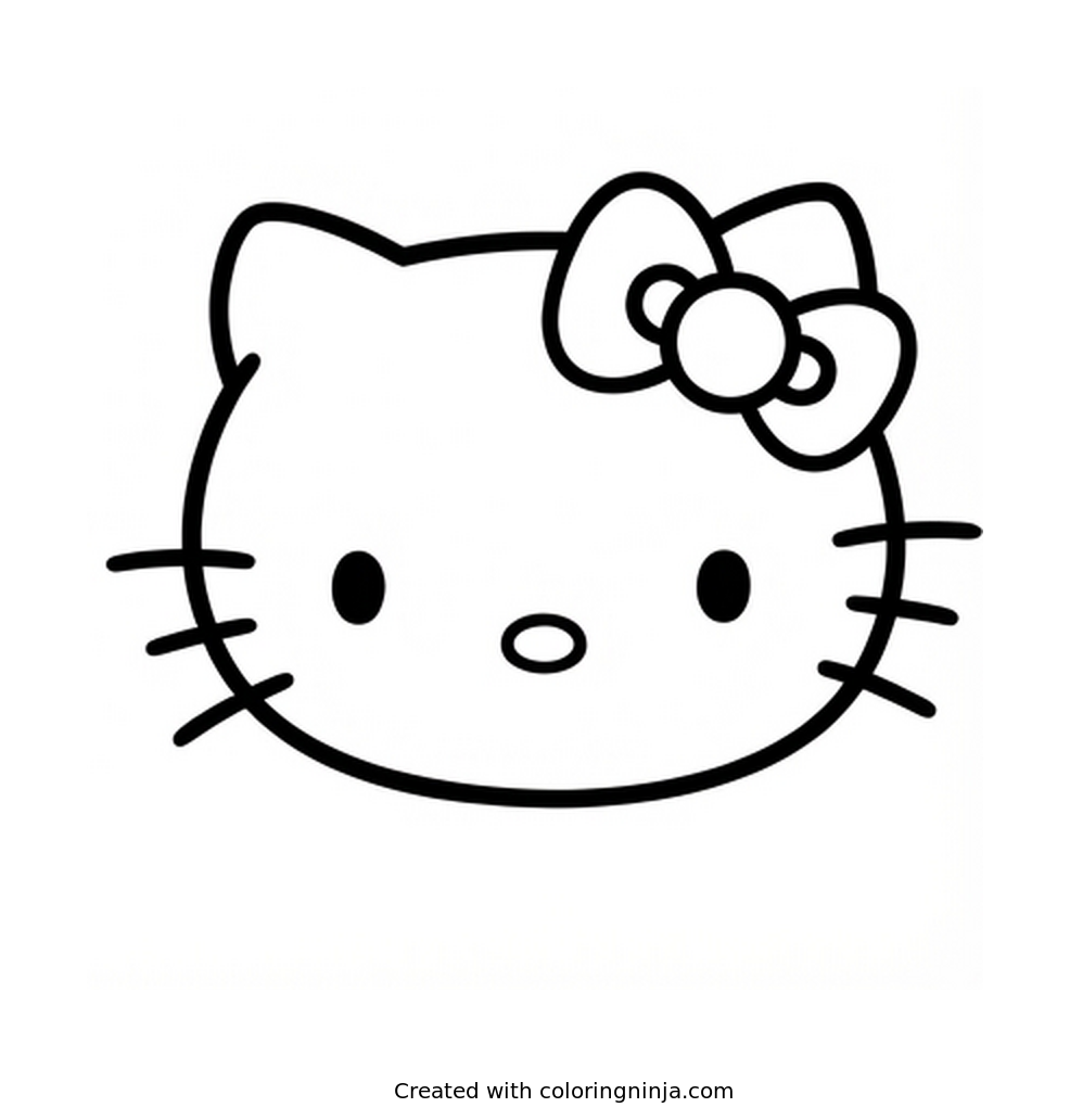Coloring page of hello kitty