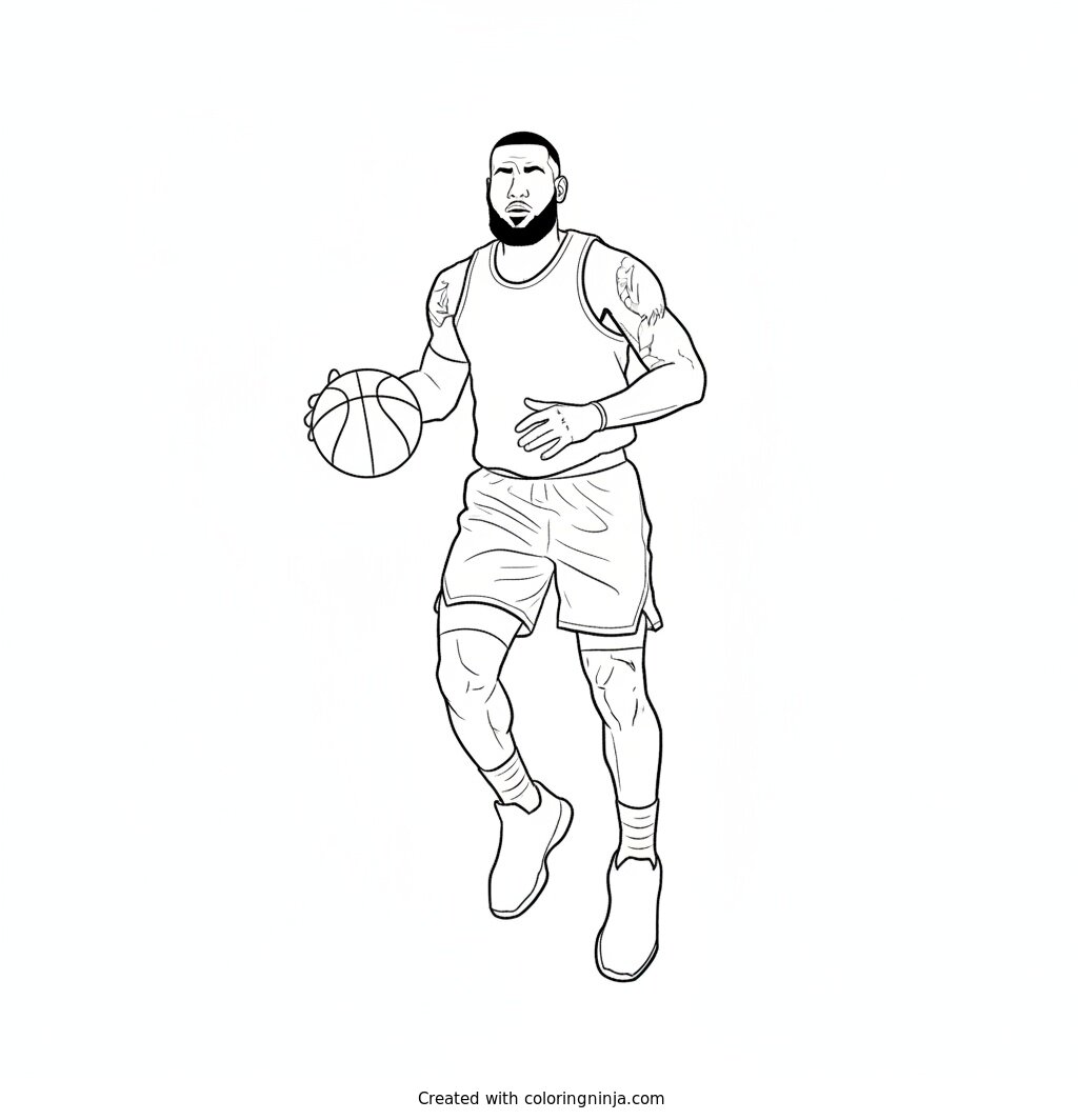 Coloring page of lebron james