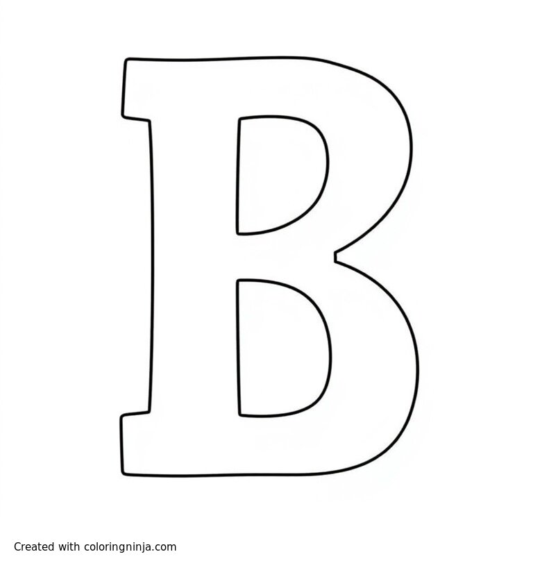 A coloring page of letter B