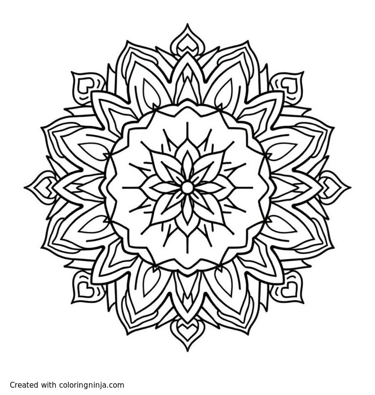 A coloring page of mandala