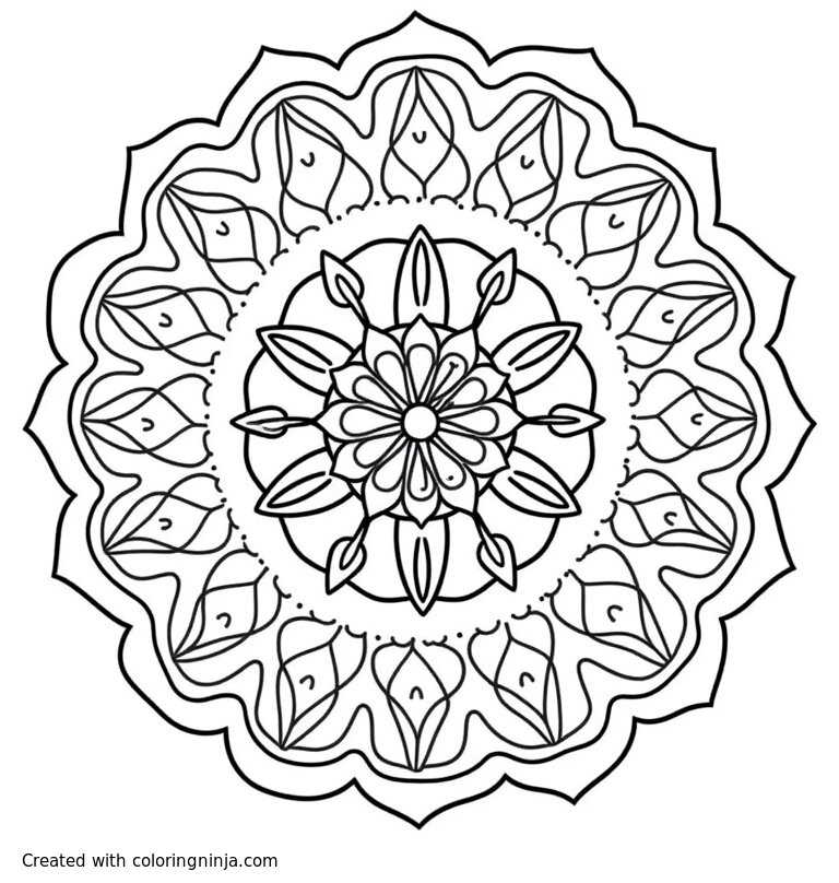 A coloring page of mandelas