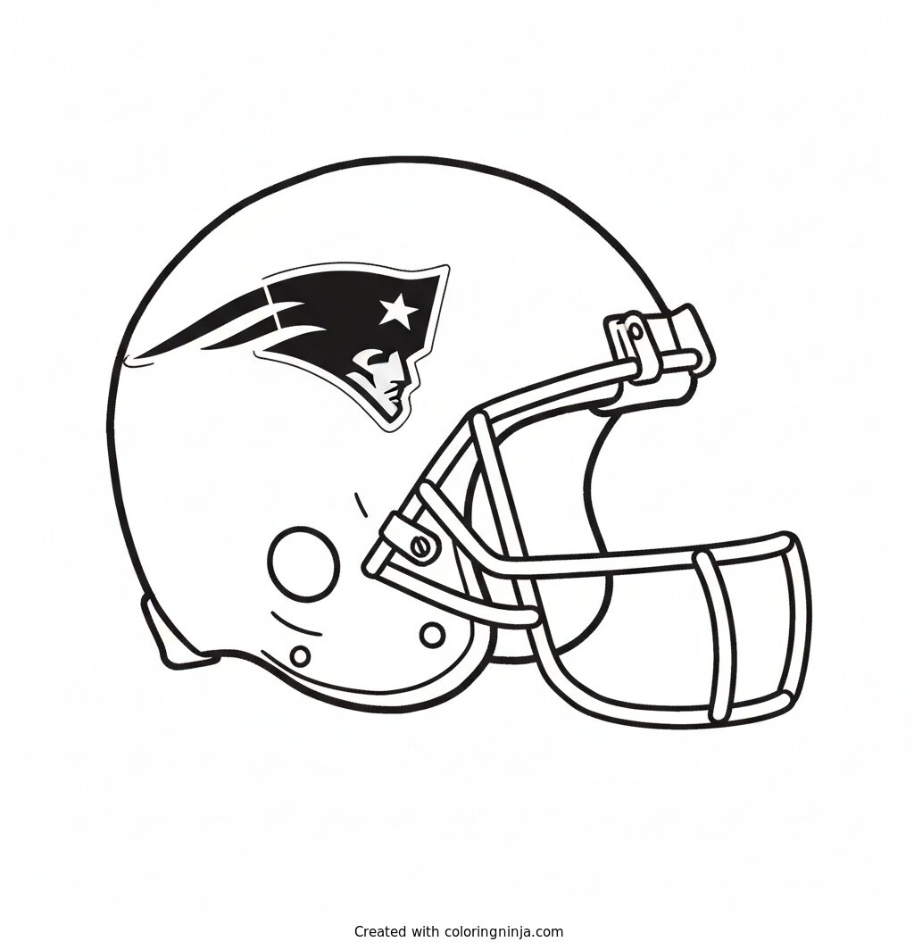 Coloring page of new england patriots helmet