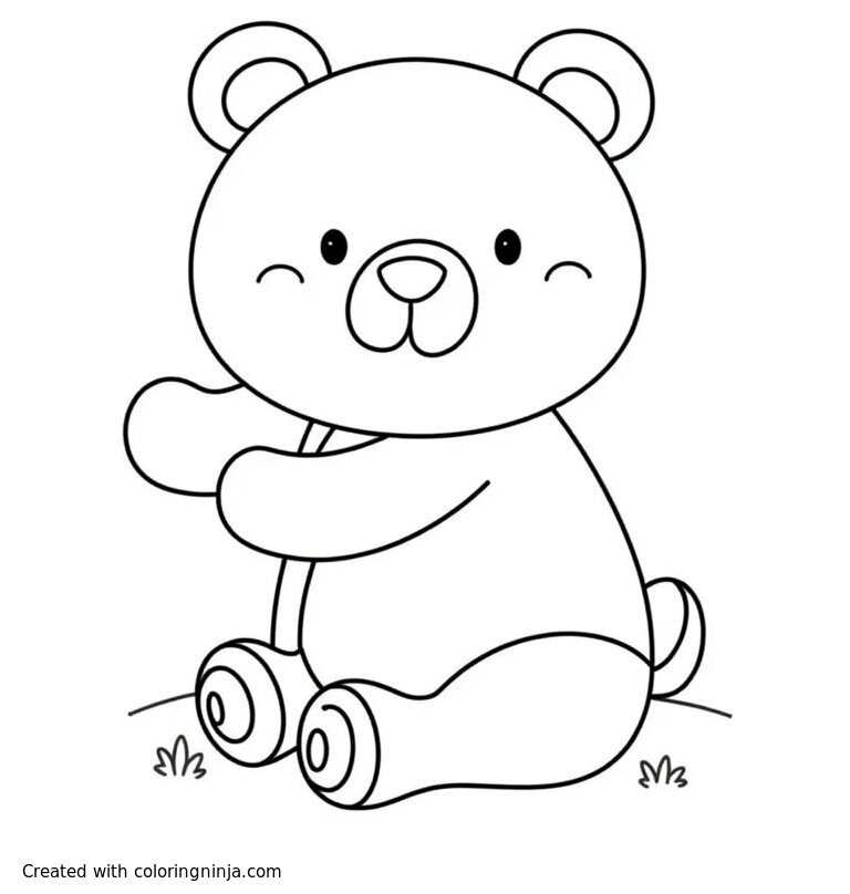 A coloring page of padding bear