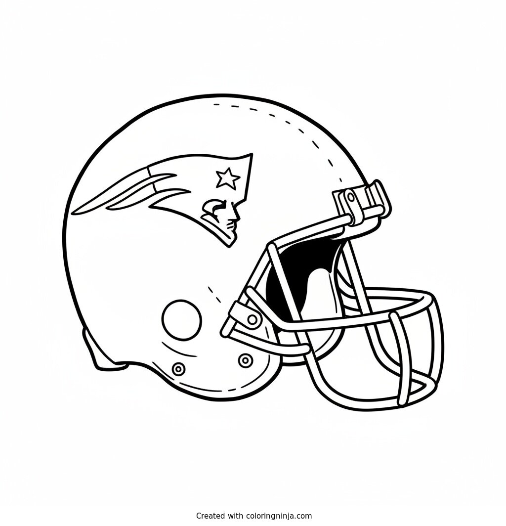 A coloring page of Patriots helmet
