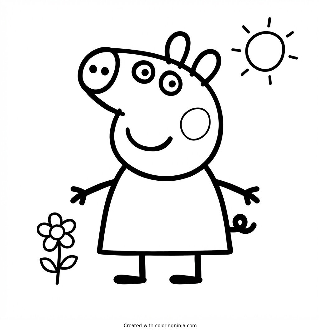 Coloring page of peppa pig