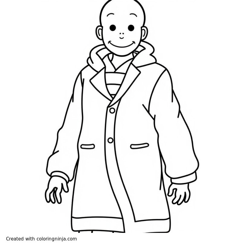 A coloring page of "sans" from undertale