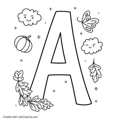 A coloring page of A