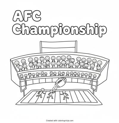 A coloring page of AFC Championship in bold letters