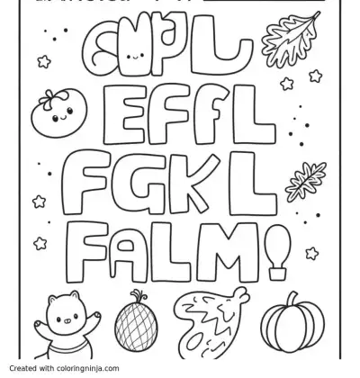 A coloring page of alphabet 

