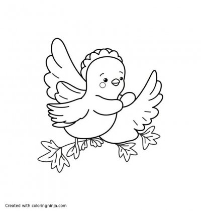 A coloring page of bird hugs
