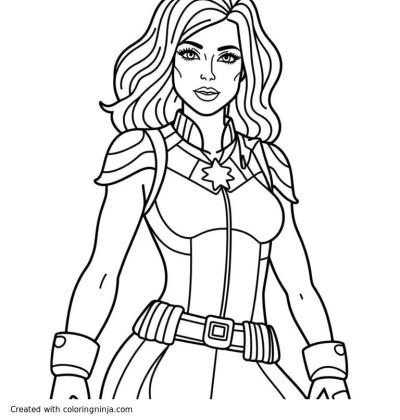 A coloring page of black widow winter soldier captain America  