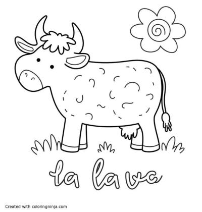 A coloring page of Caca de la vaca