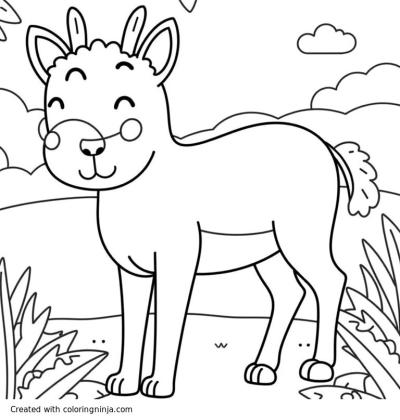 A coloring page of capibara en la selva con anteojos