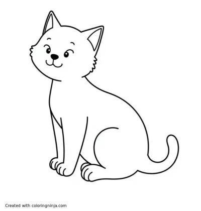 A coloring page of a cat
