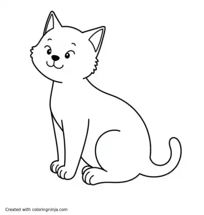 A coloring page of a cat
