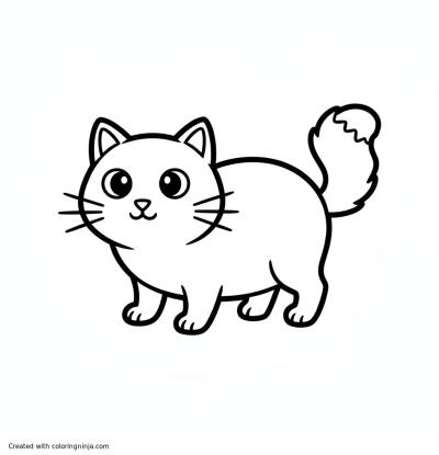 A coloring page of cat