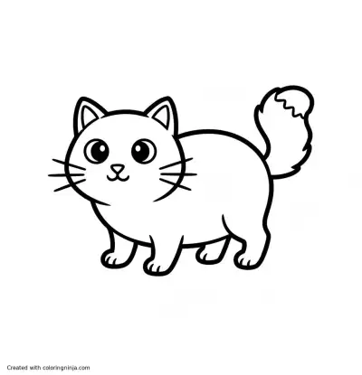 A coloring page of cat