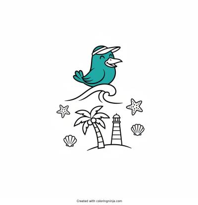 A coloring page of coastal carolina university logo