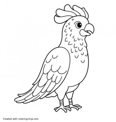 A coloring page of cockatoo
