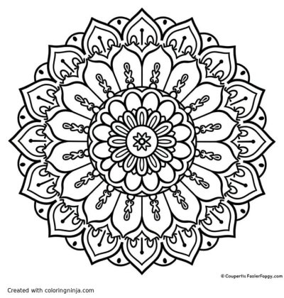 A coloring page of Complex mandala