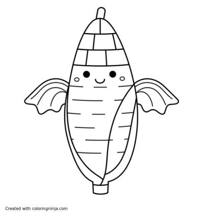 A coloring page of "crafty corn", character from poppy playtime video game