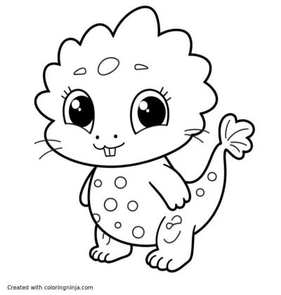 A coloring page of Cute Axolotl Minecraft 