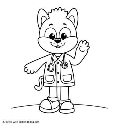 A coloring page of doctor office