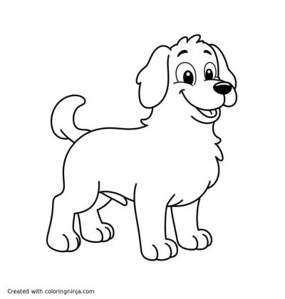 A coloring page of Dog with a cooler

