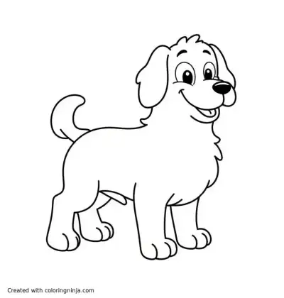 A coloring page of Dog with a cooler
