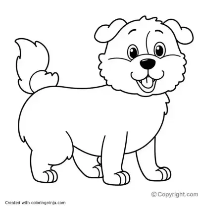 A coloring page of A dog