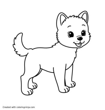 A coloring page of Dog