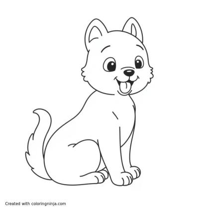A coloring page of dog