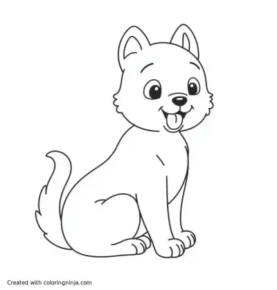 A coloring page of dog