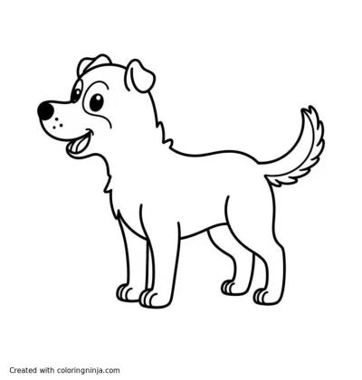 A coloring page of dog