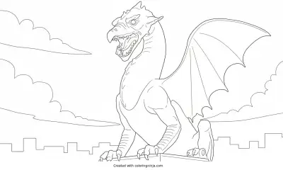 A coloring page of dragon