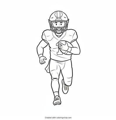 A coloring page of Drake Maye